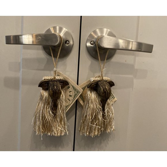 3 HALLMART COLLECTIBLES ELEPHANT KEY DOOR KEY DECORATIVE TASSELS NEW - Picture 9 of 12